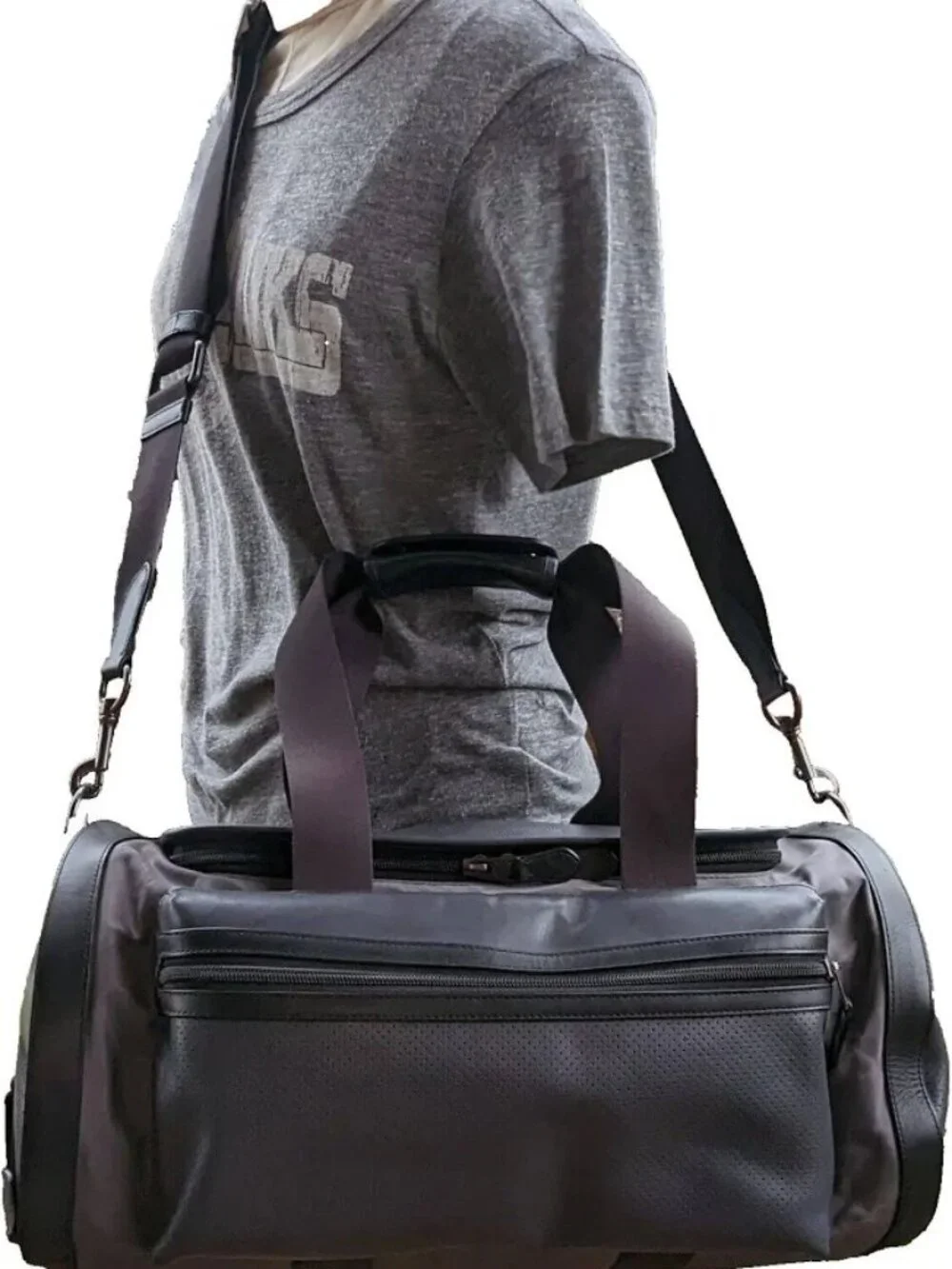 Coach Perforated Leather Explorer Duffel Bag (Style F56875) - Picture 6 of 14